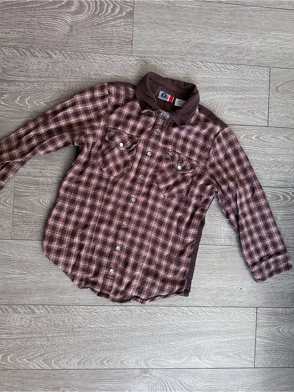 Arizona Jean Company Brown Plaid Button Down Shirt